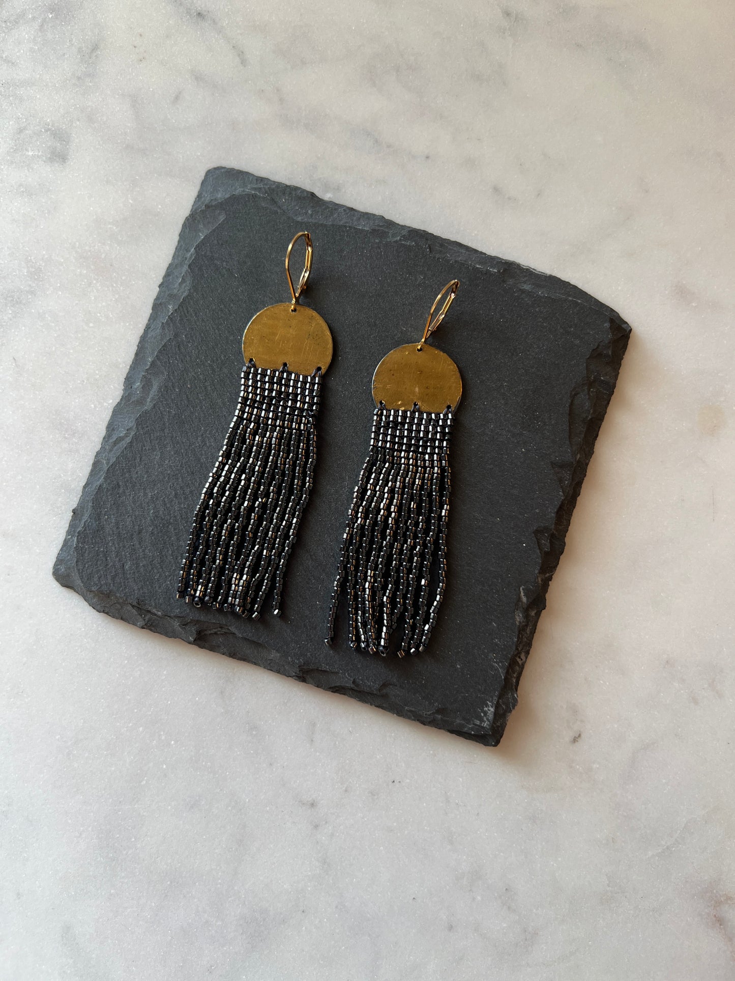 Shimmer Earrings - Gunmetal
