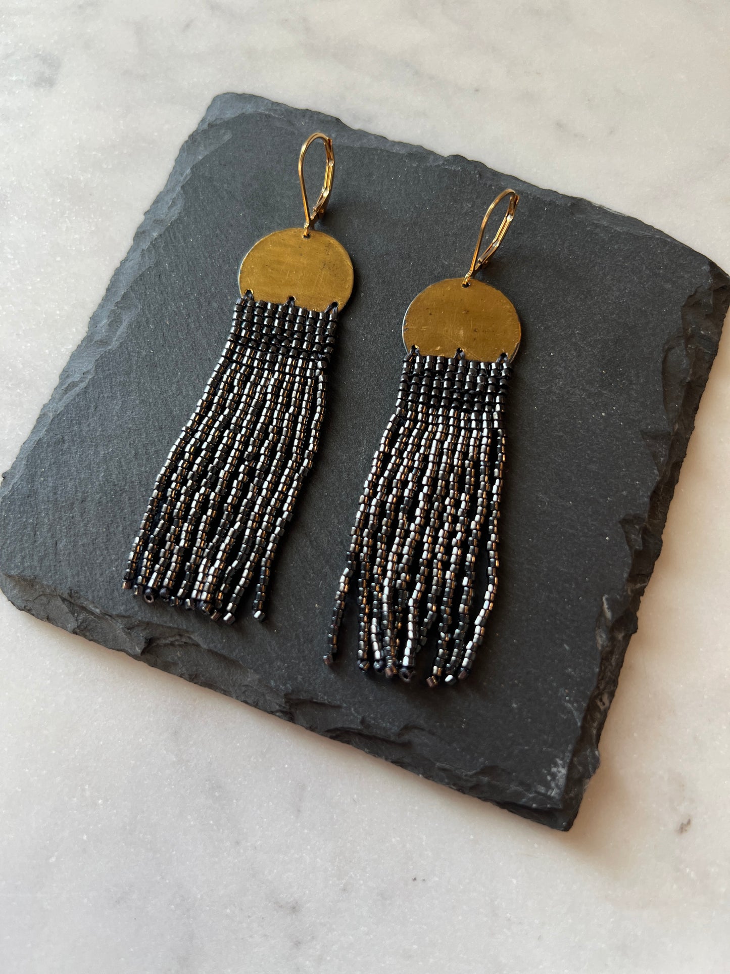 Shimmer Earrings - Gunmetal