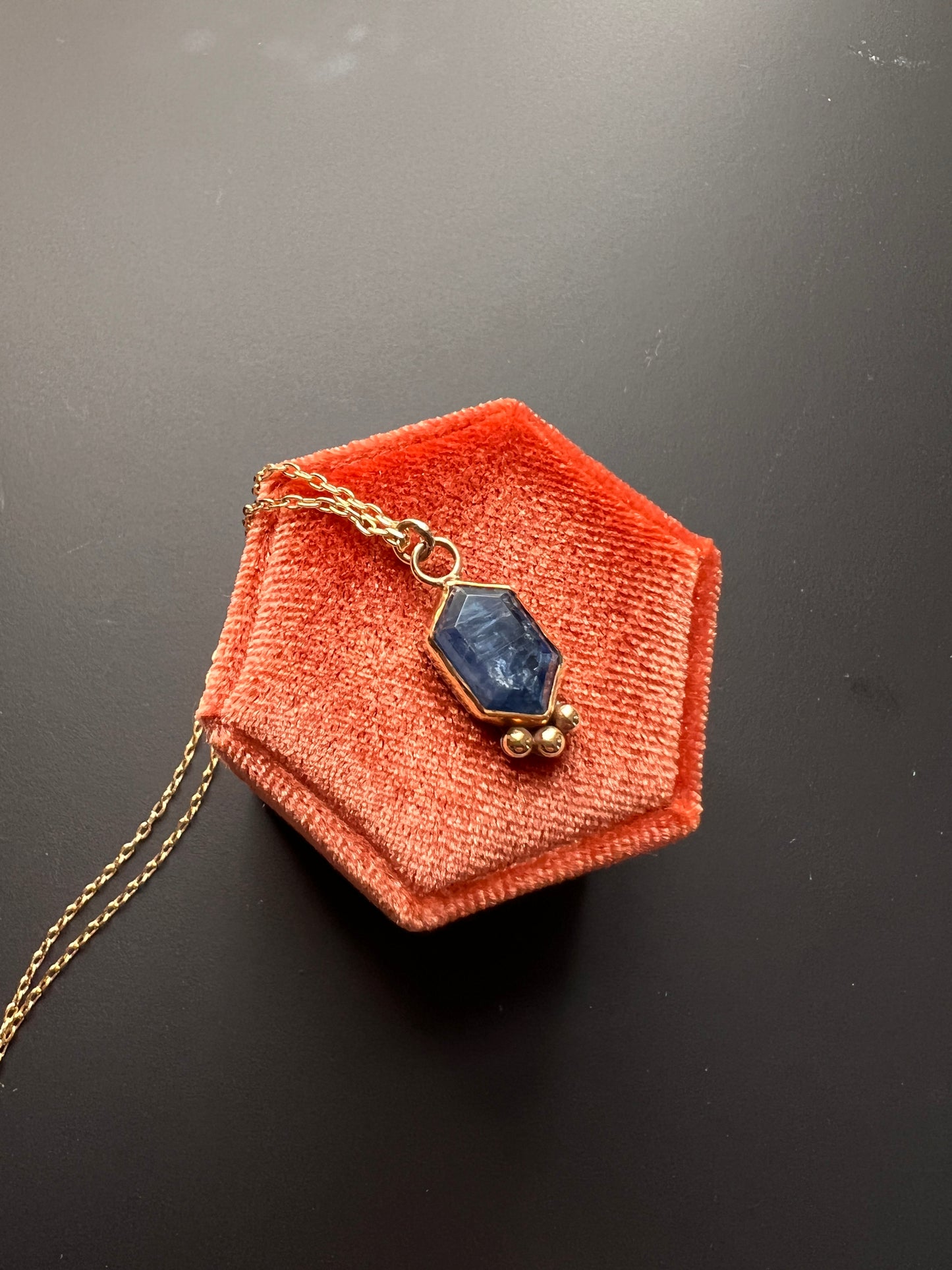 Elongated Hexagonal Kyanite Necklace