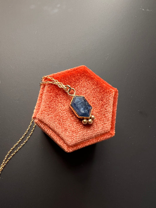 Elongated Hexagonal Kyanite Necklace