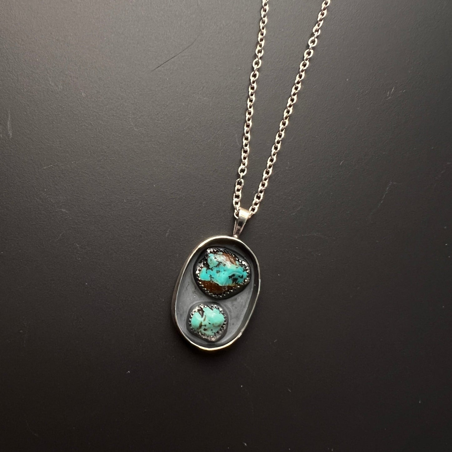 Kingman Turquoise Shadowbox Necklace