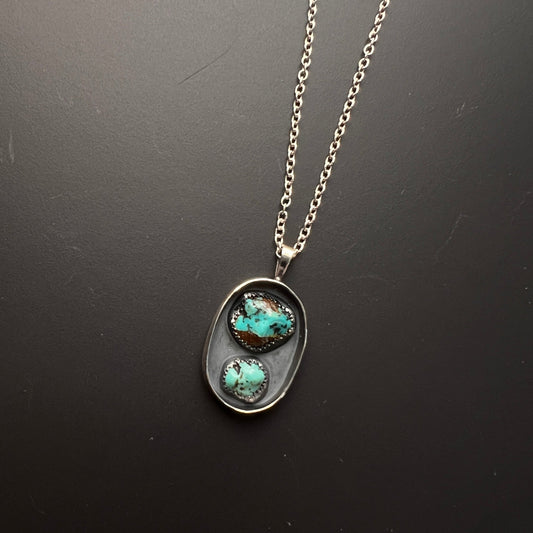 Kingman Turquoise Shadowbox Necklace