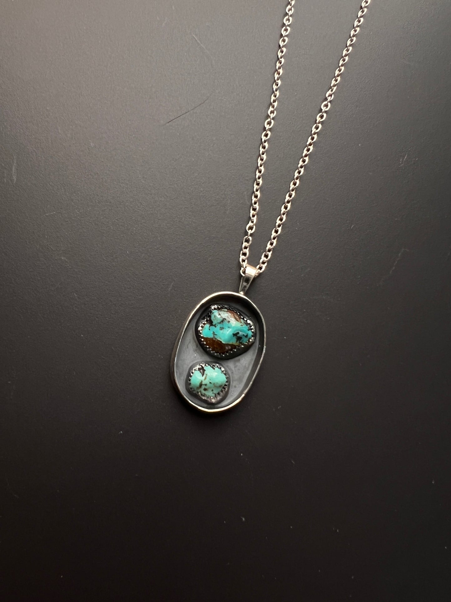 Kingman Turquoise Shadowbox Necklace