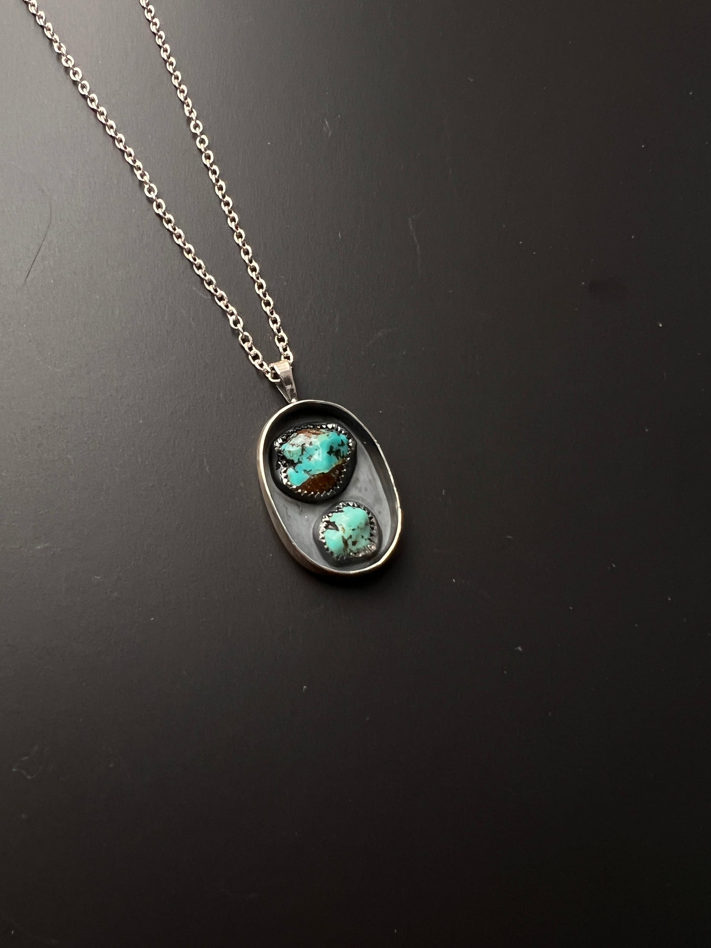 Kingman Turquoise Shadowbox Necklace