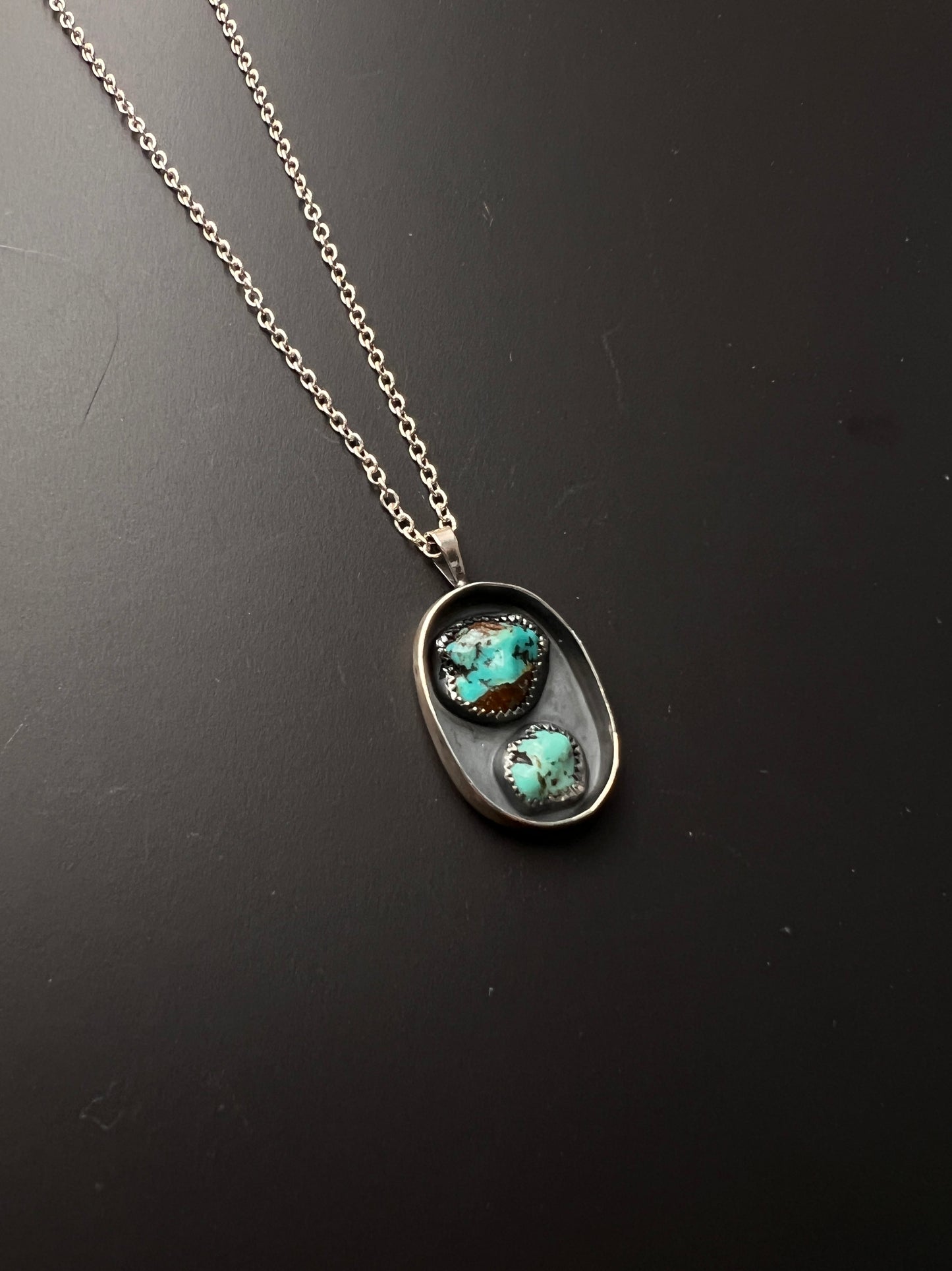 Kingman Turquoise Shadowbox Necklace