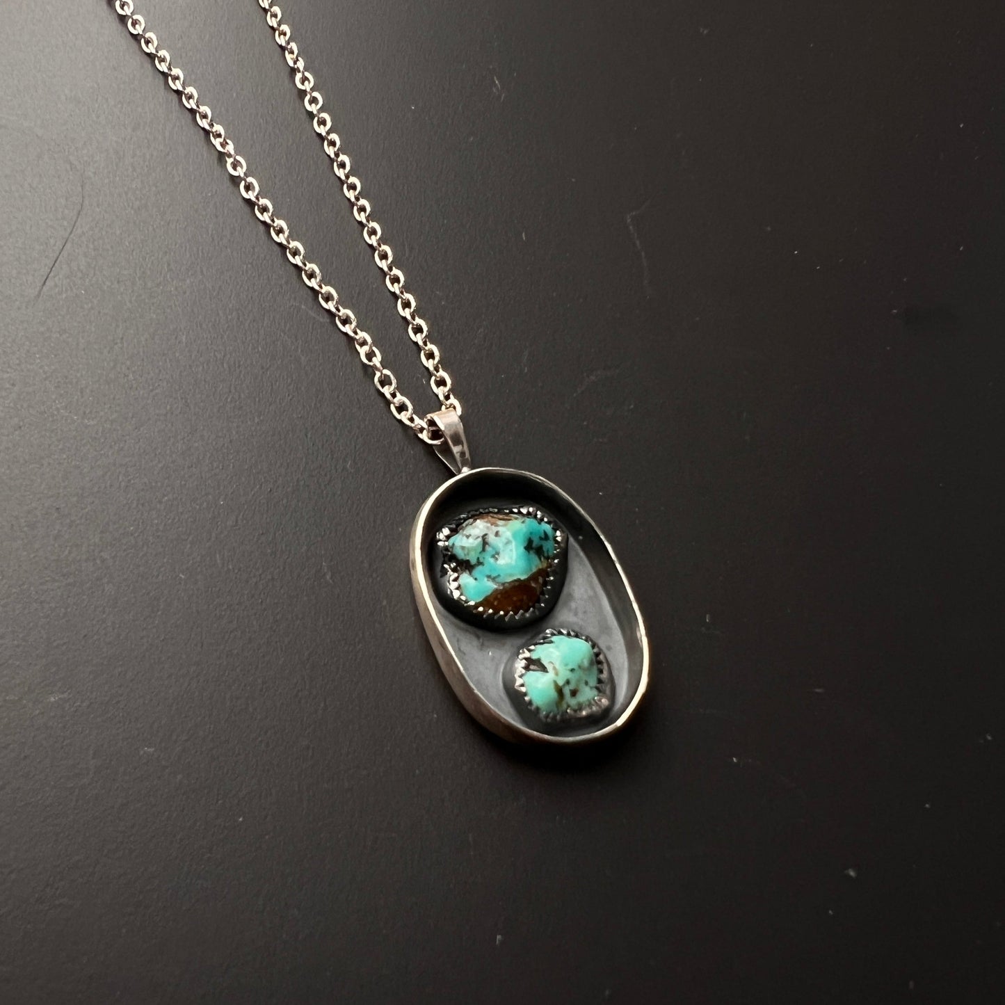 Kingman Turquoise Shadowbox Necklace